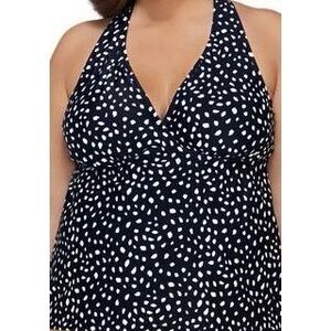 Island Escape Plus Size Printed Underwire Tankini Top, Created for Macy's - Blac